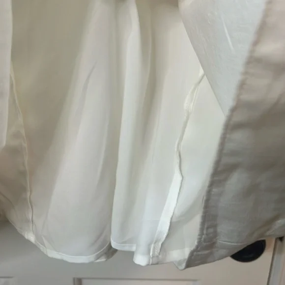 🌷Banana Republic Oversized Pocket Paper Bag Cream Midi A-Line Skirt w/Ti… - Picture 9 of 13